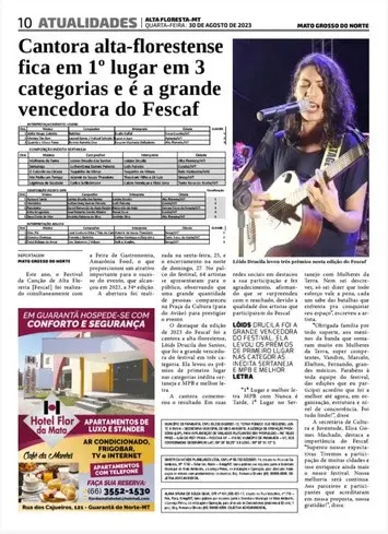 Página de jornal de Alta Floresta com matéria sobre Lôids