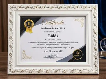 Certificado emoldurado Melhores do Ano 2024