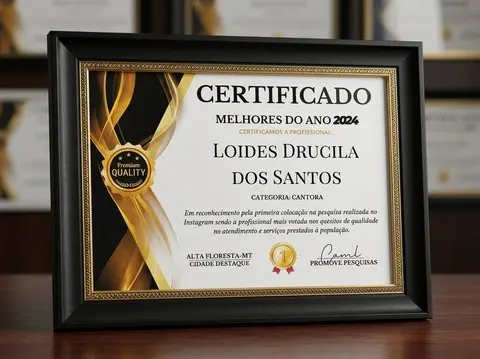 Certificado Melhores do Ano 2024 em moldura preta