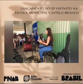 Cartaz do show de lançamento do EP Infinito na escola rural
